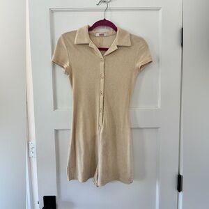Bayse Beige Terry cloth romper size small